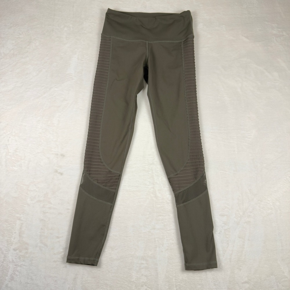 Sweaty Swag Olive Green Moto Leggings High Waist Workout‎ Athletic Pants XS
